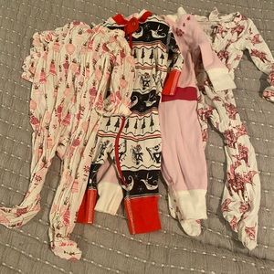Christmas PJ bundle 0-3 month, 2 Hanna Andersson and 2 Kate Quinn